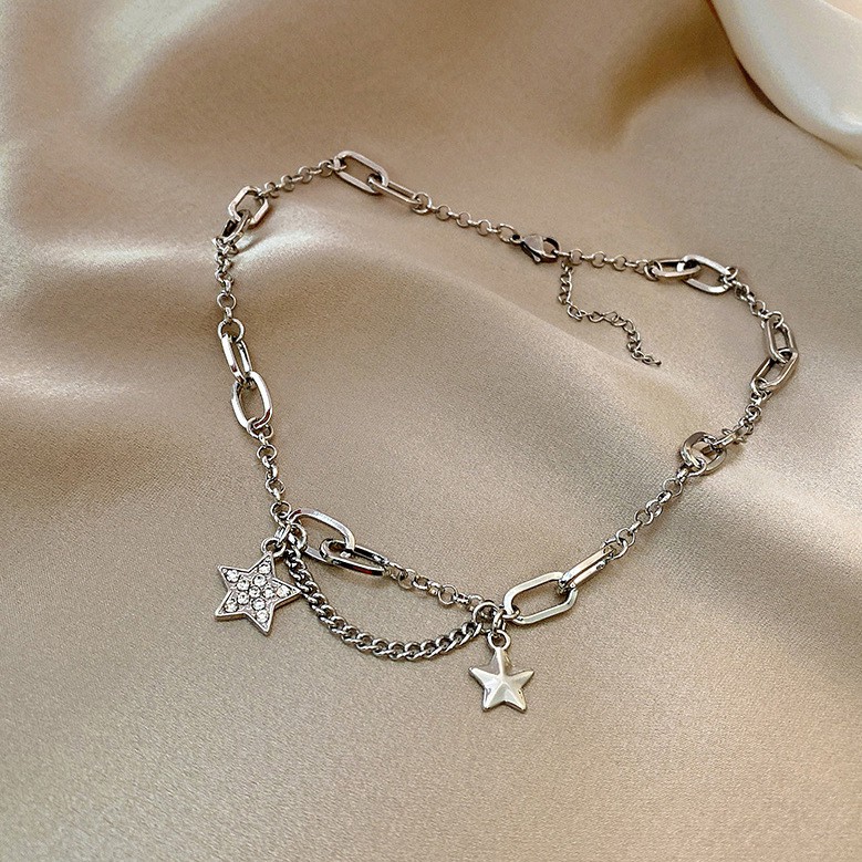 Vòng cổ mắt xích hình ngôi sao đính đá cá tính hiện đại unisex - Mely 1532