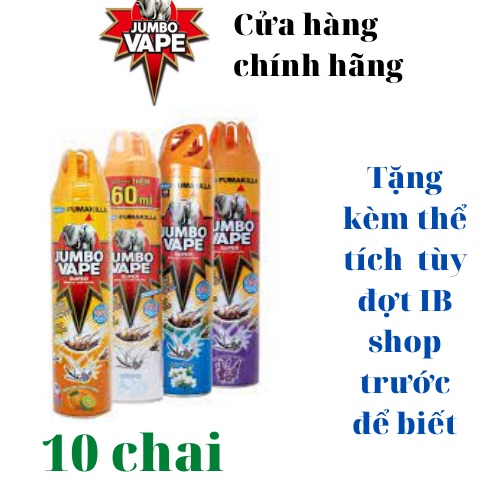 Combo 10  chai Bình Xịt Côn Trùng Jumbo Vape Chai 600ml tặng thêm 60ml-[FREE SHIP] TỪ ĐƠN 50K