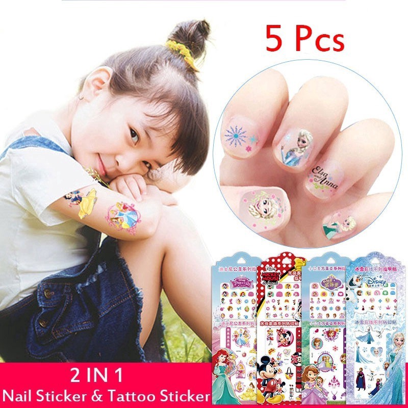 Công chúa móng tay dán trẻ em, con ngựa nhỏ của tôi hình xăm nhãn dán, cô gái trẻ em, đồ chơi mỹ phẩm, nhãn dán không t