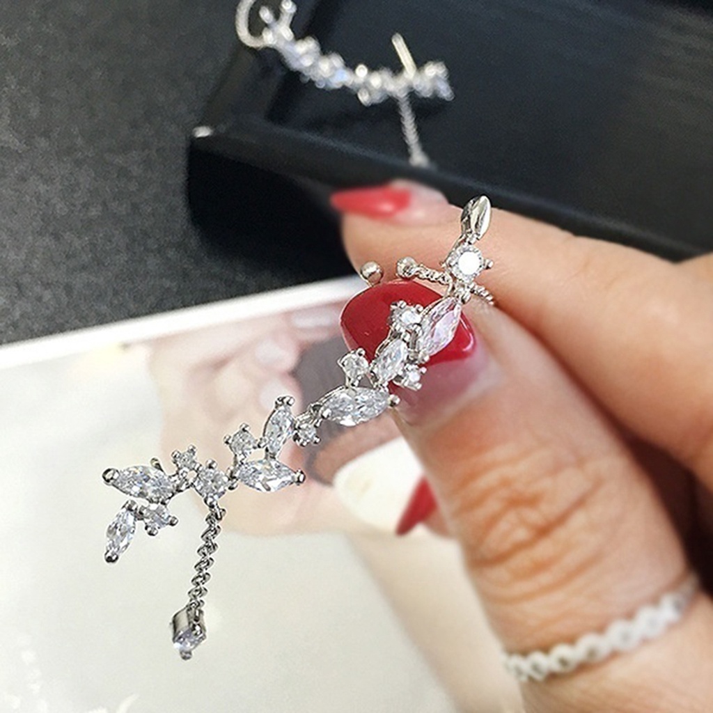 1 Khuyên Vành Tai Hình Hoa Đính Đá Lấp Lánh Cho Nữ