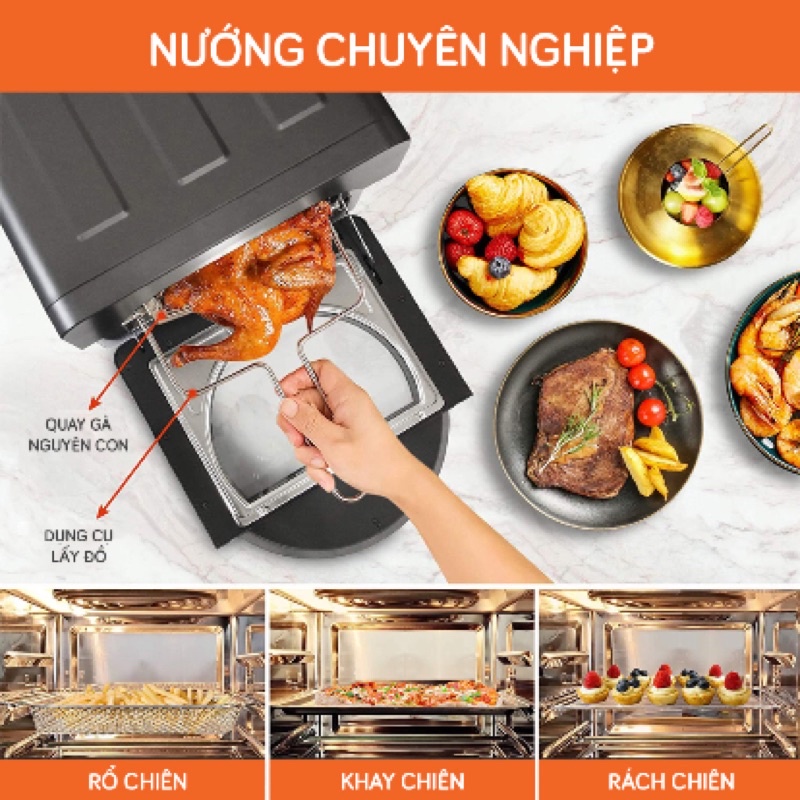 [Chính Hãng] Nôi chiên không dầu cao cấp 14,5 lít UNIE UE-999, lỗi 1 đổi 1, bảo hành 12 tháng toàn quốc