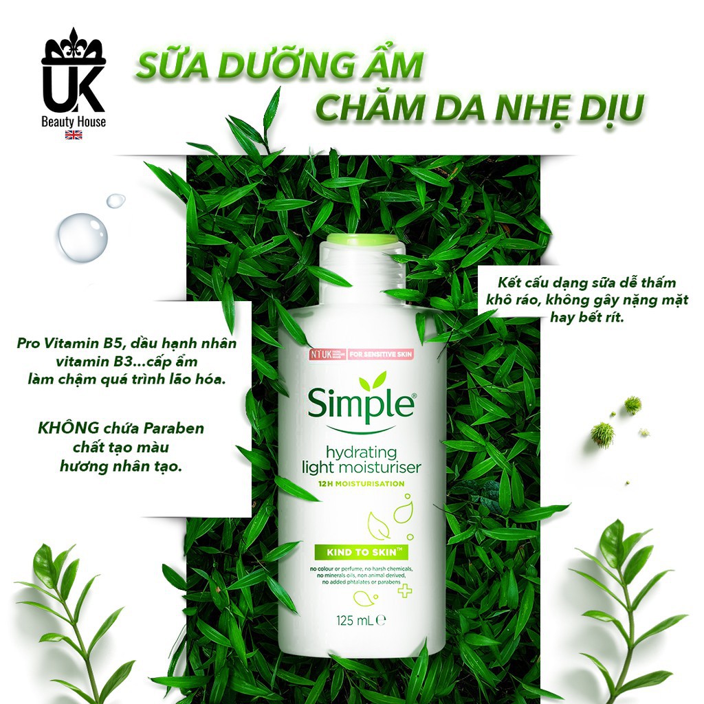 COMBO CÂN BẰNG, DƯỠNG ẨM SÂU SIMPLE (TONER 200ML + SỮA DƯỠNG 125ML) (queen) | BigBuy360 - bigbuy360.vn
