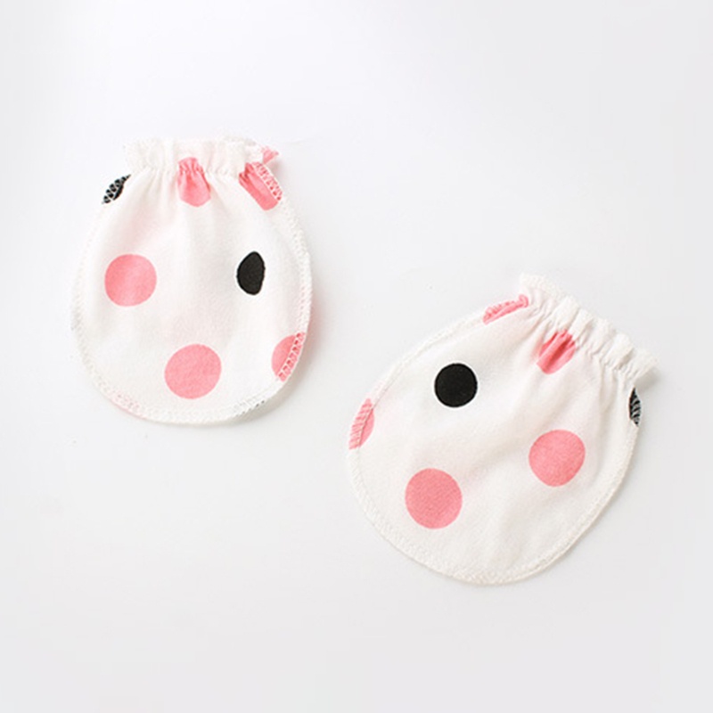 Set Găng Tay + Mũ Cotton Bảo Vệ Chống Trầy Xước Dành Cho Bé Sơ Sinh
