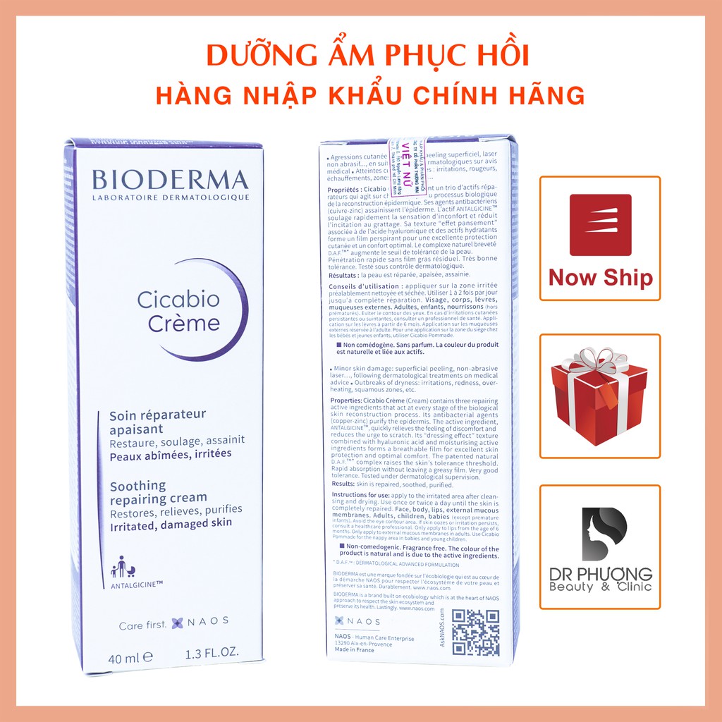 [CHÍNH HÃNG] Kem dưỡng phục hồi da Bioderma Cicabio Cream