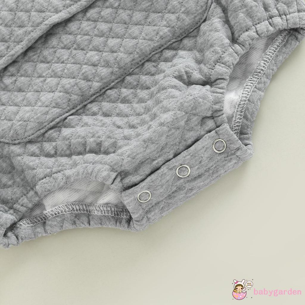 Bộ Áo Liền Quần Dài Tay Có Mũ Trùm Màu Trơn Phối Túi Trước Thời Trang Thu Đông Cho Bé Từ 0-24 Tháng Tuổi