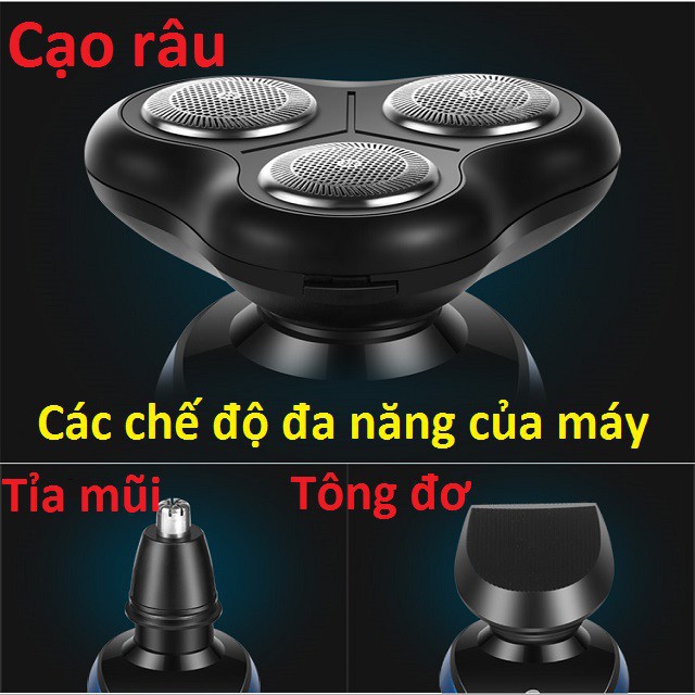 Máy cạo râu điện ba lưỡi dao veneer nổi lưỡi dao cạo râu nam giới rửa và bào râu - DC01