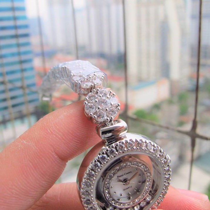 Đồng Hồ Nữ Chính Hãng Dây Kim Loại Đính Đá Chống Nước Chống Xước Royal Crown 5308 | BigBuy360 - bigbuy360.vn