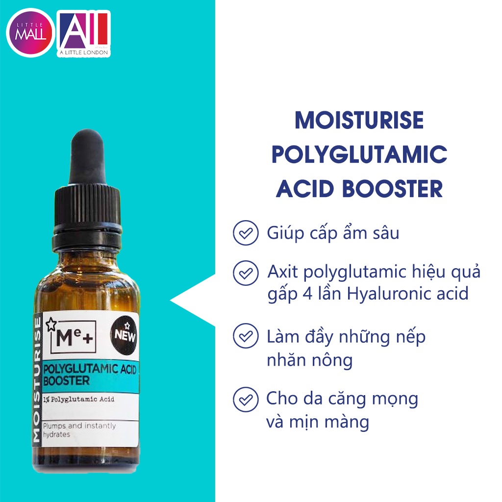 [TOP 1 SHOPEE] Tinh chất cấp nước Superdrug Me+ Moisturise Polyglutamic Acid Booster 30ml (Bill Anh)
