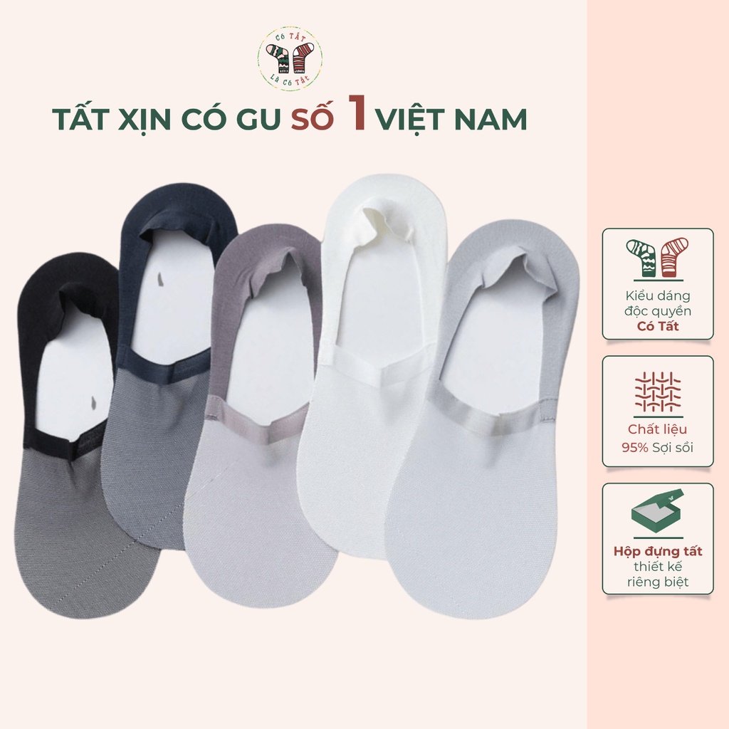 Tất Lười Nam Vô Hình Có Tất Là Có Tất cotton lưới mát lạnh bàn chân, sóng keo 3 lớp định gót chống tuột - COOLMEN