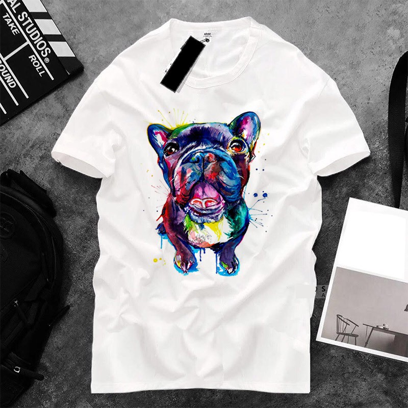 Áo thun Unisex Nam Nữ Trẻ Em chó pug dễ thương
