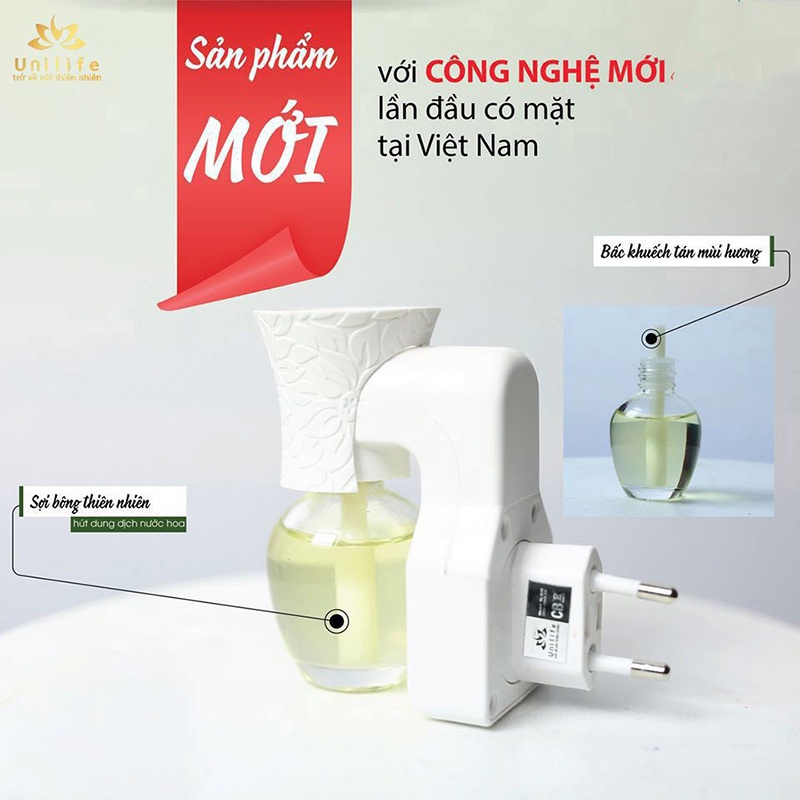 Máy khuếch tán tinh dầu Unilife, tinh dầu thiên nhiên hương Oải Hương, thông minh, công nghệ mới, chai 30ml