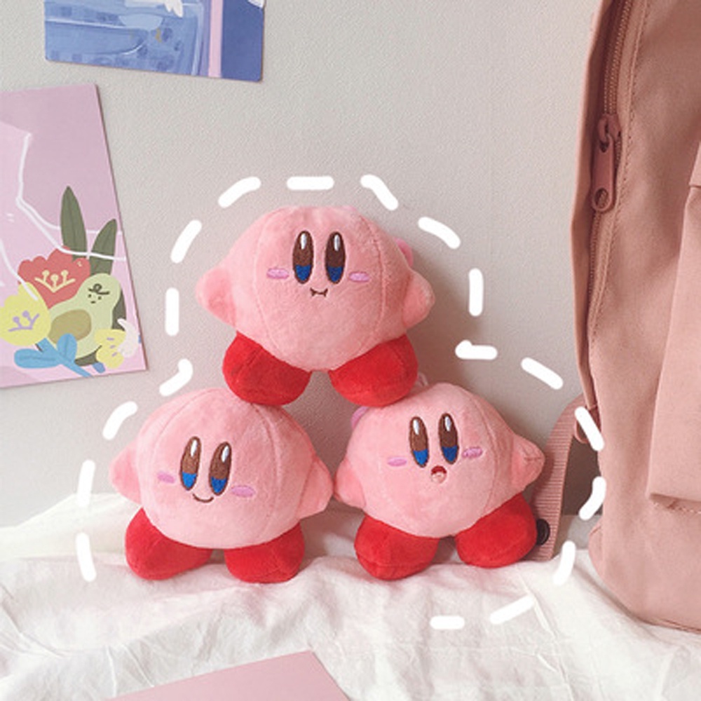 Móc khóa gắn hình Kirby nhồi bông mềm 10cm đáng yêu