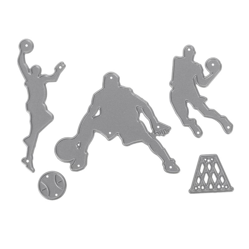 Khuôn Cắt Giấy Làm Từ Kim Loại Hình Đội Bóng Rổ Trang Trí Scrapbook