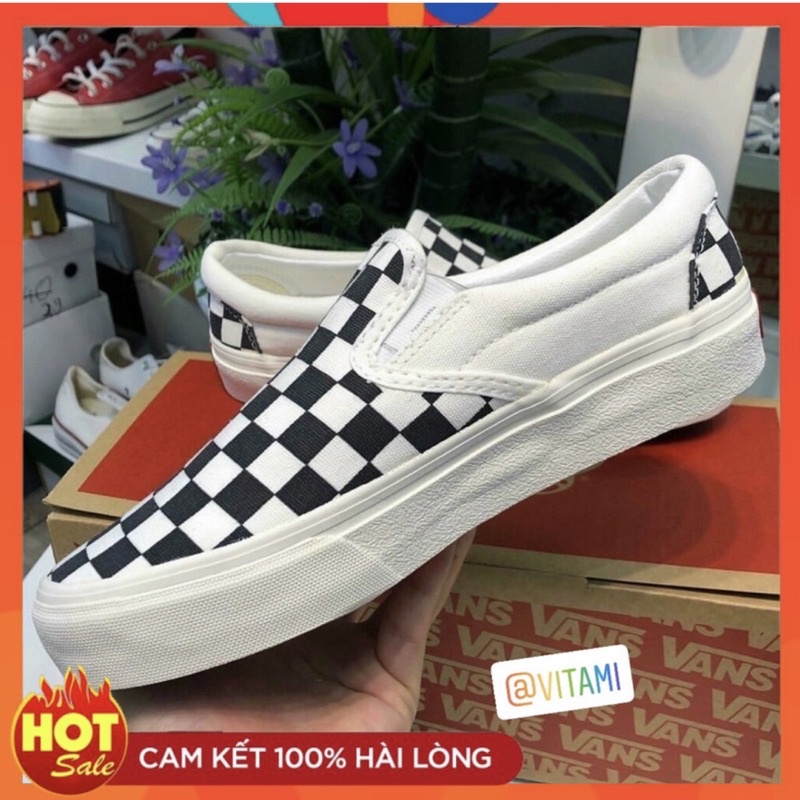 Giày Vans Caro - Giày lười Slip On Nam Nữ Thể Thao đủ phụ kiện Freeship