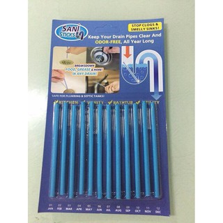 Vỉ 12 Que Thông Tắc Cống Siêu Tốc Sani Sticks