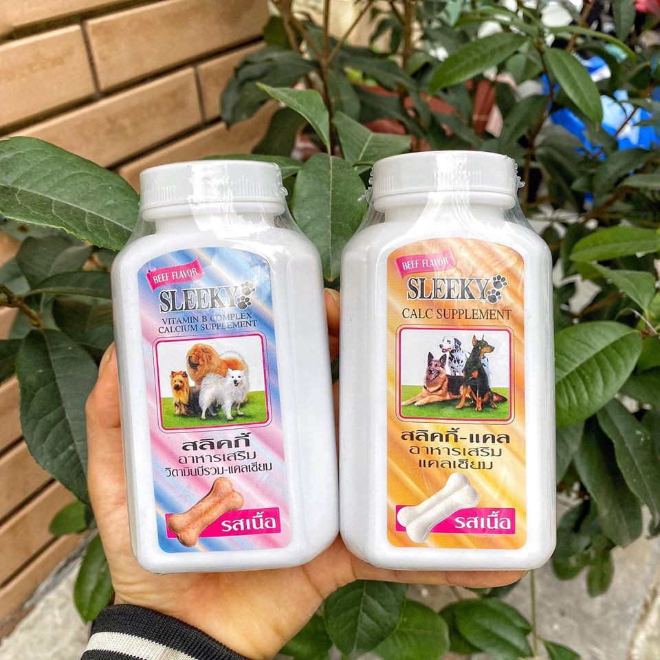 [Hộp 140 viên] Canxi - Vitamin Cho Chó Mèo SLEEKY Thái Lan