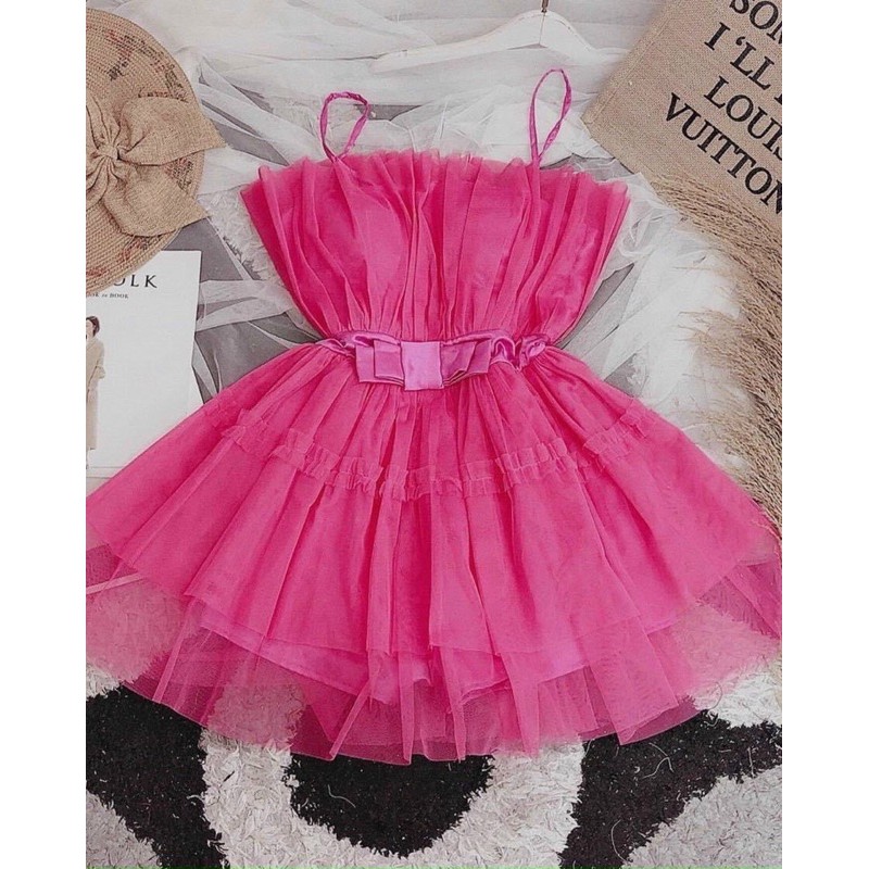 G-đầm cup lưới xoè