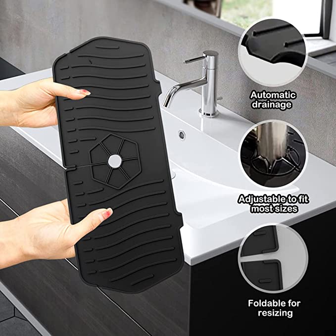 🔥Trong kho🔥Tấm Silicone Dài 61cm Gắn Vòi Nước Miếng silicone gắn vòi Nhà Bếp/Thảm silicone Lót Vòi Nước Bồn/Phòng Tắm Chống Văng Nước Thảm sấy khô bát đĩa