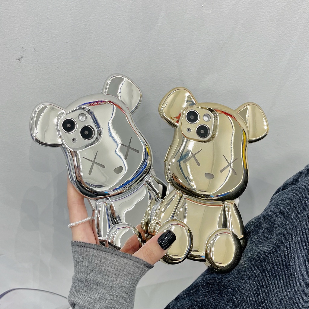 Ốp Điện Thoại tpu Mạ Điện Hình Gấu Cho iphone x/xs max 11 proamx 12 proamx 13 proamx