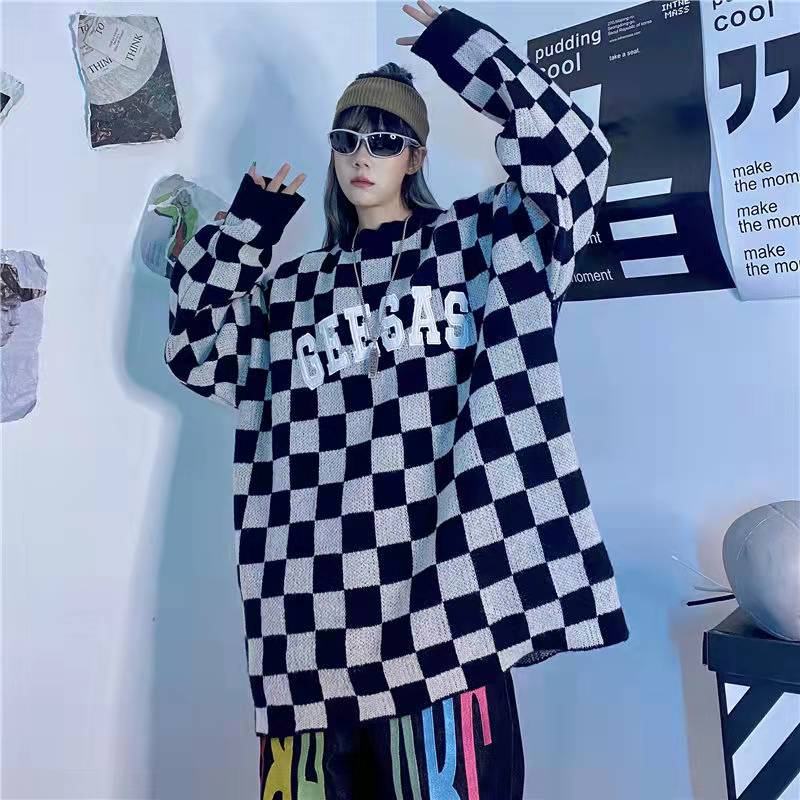 Áo len dài tay kẻ sọc cổ tròn nam màu sweater áo len nữ