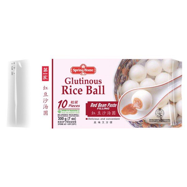 Thùng 24B Bánh Trôi Nước Đậu Đỏ Spring Home 200gr/ 10b - Singapore/ Red Bean Glutinous Rice Ball - NK Singapore