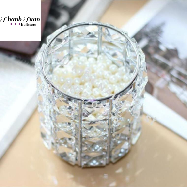 Cốc pha lê đựng cọ, đựng bút nail  - Phụ kiện đồ nail