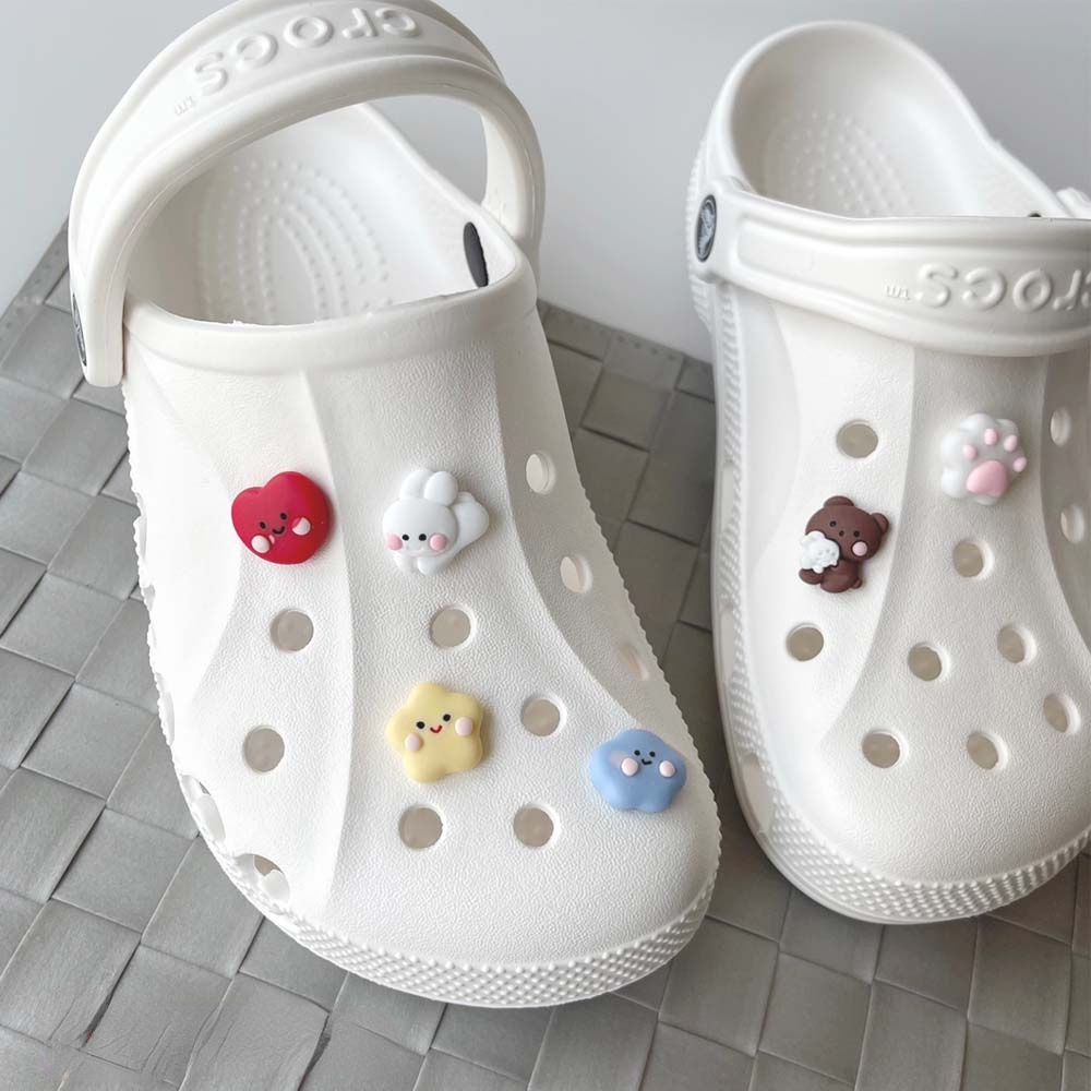 Phụ Kiện Trang Trí Giày Crocs / Giày Mini Cham Diy Có 5 Kiểu Nút Dễ Thương