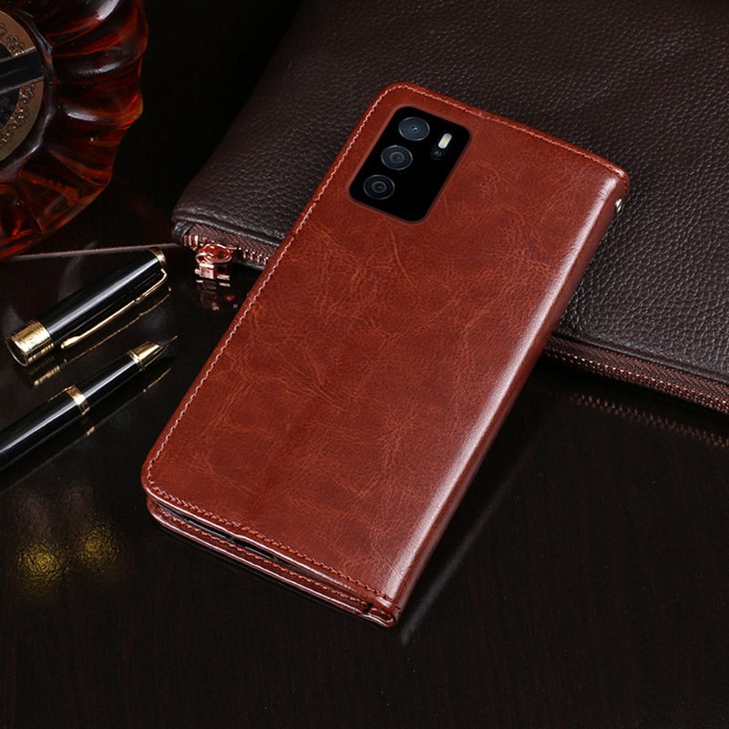 Bao da oppo a16 dạng ví nắp lật hai mặt kèm khe để thẻ