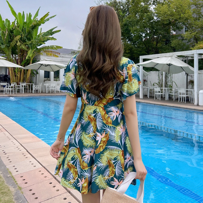 Áo tắm bigsize cho người trung niên, bộ đồ bơi che bụng cho người béo AT626