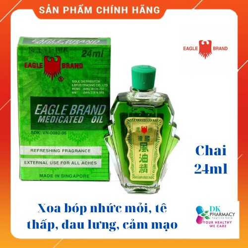 Dầu gió xanh con Ó hàng nhập khẩu chính hãng  chai 24ml