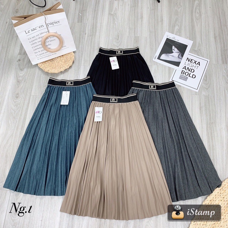Chân Váy xếp ly cạp chữ