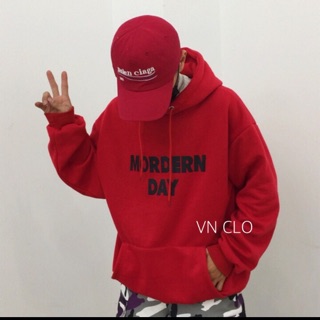 Hd032 - áo hoodie đỏ mordern