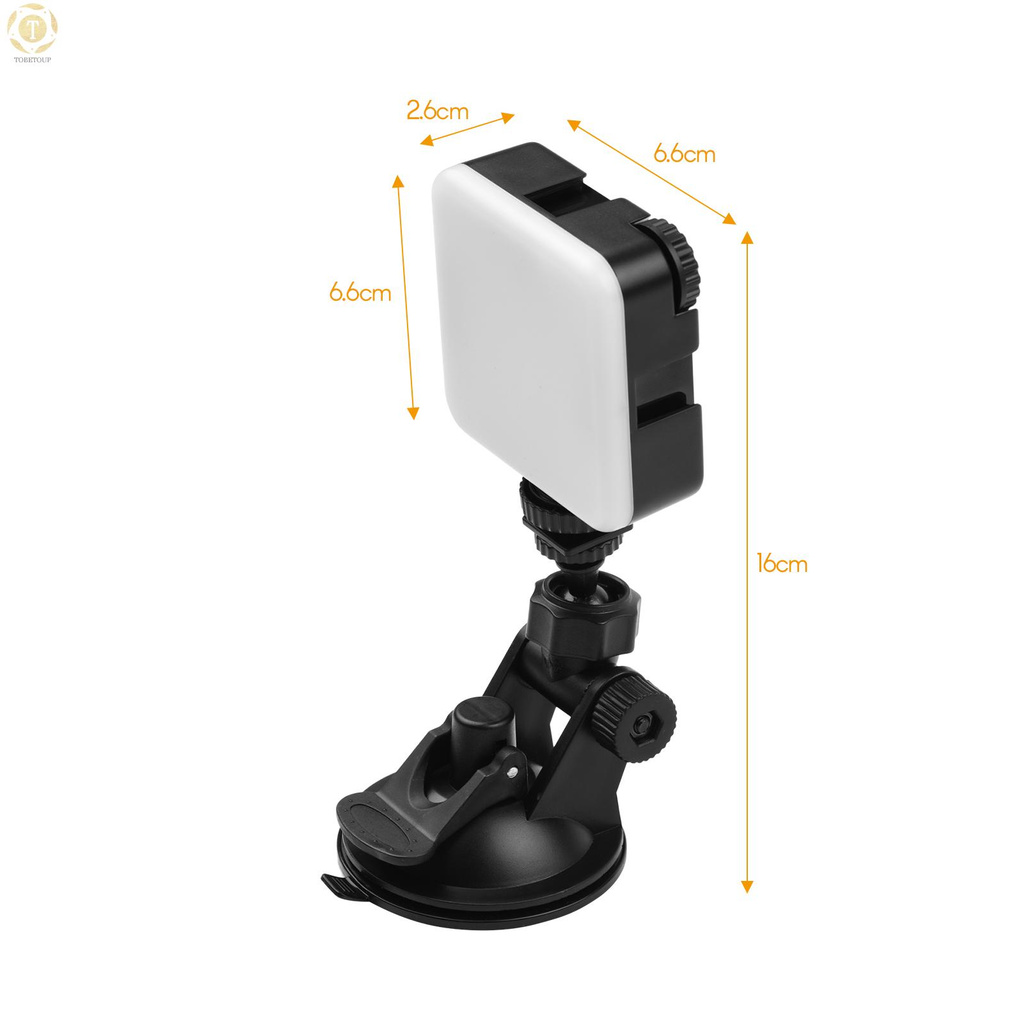 Shipped within 12 hours】 Andoer Video RGB Lighting Kit 6W Mini Bi-color Vlog LED Light 2500K-6500K Dimmable with 3 Cold Shoes + Suction Cup Mount for Video Conference Live Stream Makeup Professional Photography Commercial Photography Photography Lam [TO]