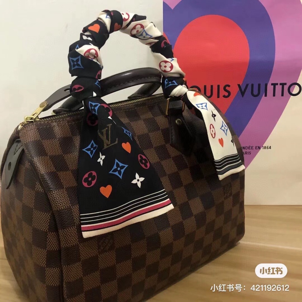 Khăn Choàng Cổ / Túi Xách Vải Lụa Phối Ruy Băng In Chữ Nhiều Màu Sắc Thời Trang 2022 Cho Nữ Đen