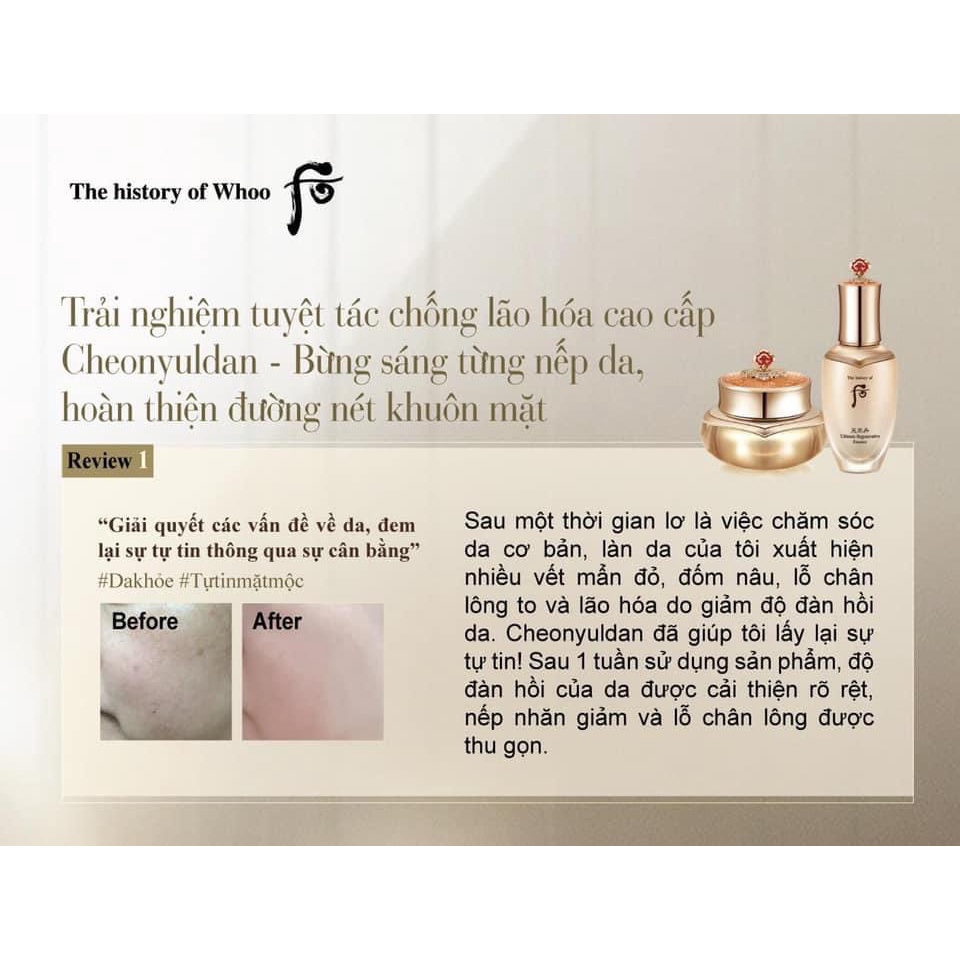 Combo 10 gói Kem dưỡng Whoo tái sinh chống lão hóa Cheonyuldan Ultimate Regenerating Cream đậm đặc_LINH KOREA