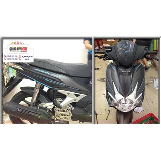 Tem trùm air blade đen chỉ xanh đời 2007-2010, độ team trùm ab dán phủ dàn áo xe xanh đen rẻ đẹp