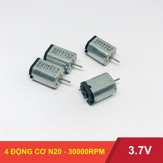 Bộ 4 Động cơ motor mô tơ mini từ tính mạnh N20 tốc độ cao DC 3.7V - 30000 vòng - LK0011