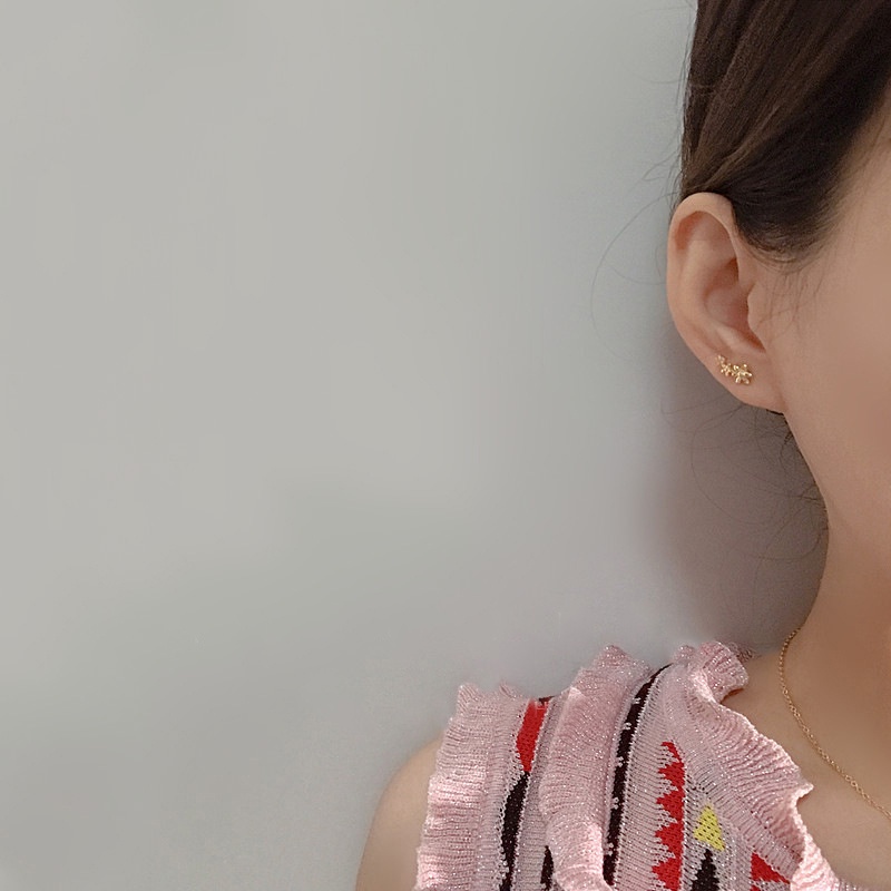 Khuyên Tai Hình Bông Hoa/Vương Miện/Vương Miện Mini Đính Đá Zircon Thời Trang Mùa Hè Hàng Ngày 2022