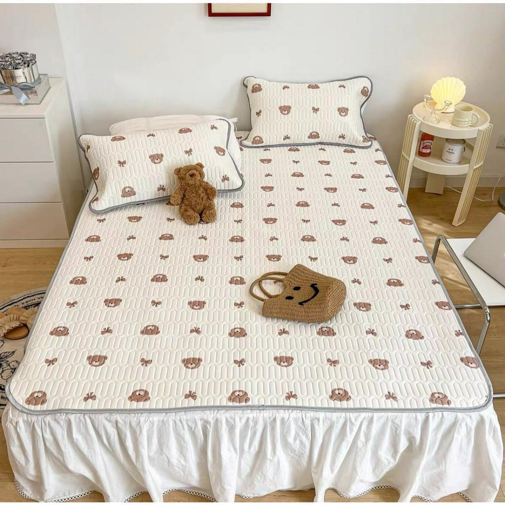 Chiếu iCool kèm 2 vỏ gối chiếu điều hòa cao su non chần vân tim dày 7mm mát mịn Mịn Decor