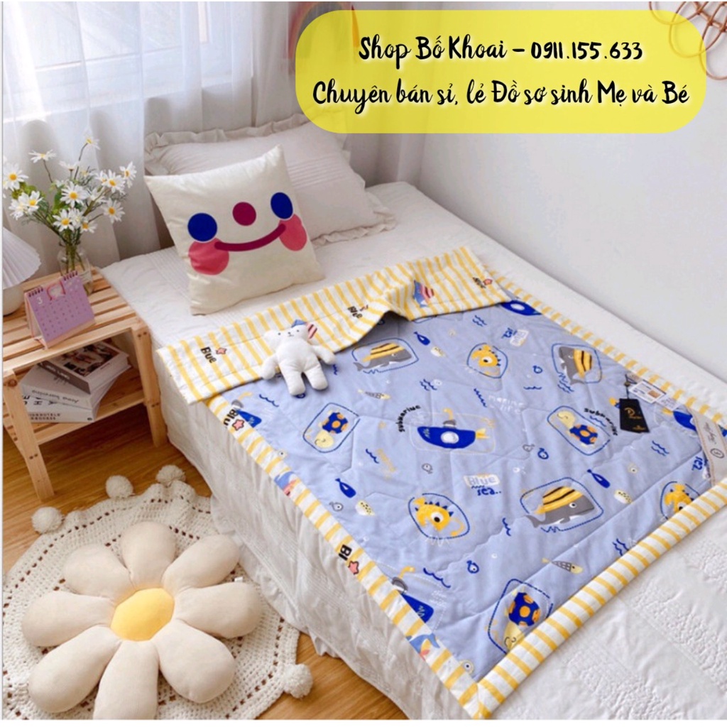 Chăn cotton trần bông - Chăn thu đông, Chăn nằm điều hòa cho bé - Bố Khoai Store