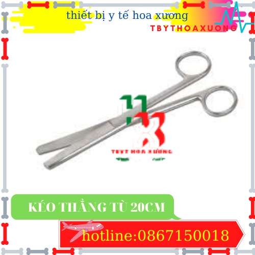 [Hàng Chính Hãng] Kéo Y Tế Thẳng Hai Đầu Tù 20cm Parkistan - Kéo Cắt Thuốc 20cm