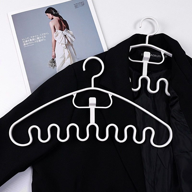 1 Thanh treo móc quần áo Bằng Nhựa PP Hình Sóng Sáng Tạo Đa Năng