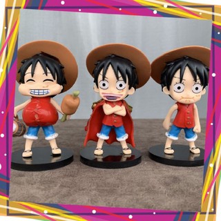 Set 03 Mô Hình Nhân Vật Monkey Luffy Chibi Dễ Thương - 12cm