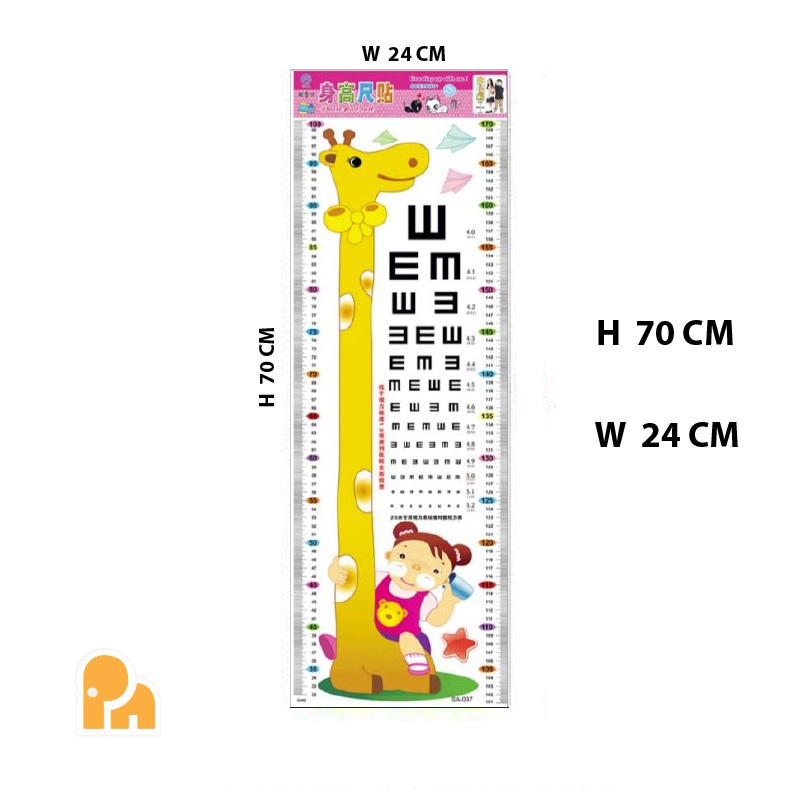 Miếng Dán Tường Hình Thước Đo Chiều Cao Cho Bé