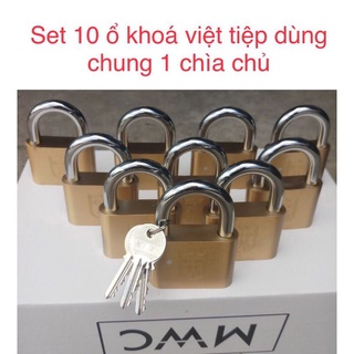 Combo 10 ổ khoá việt tiệp dùng chung 1 chìa chủ