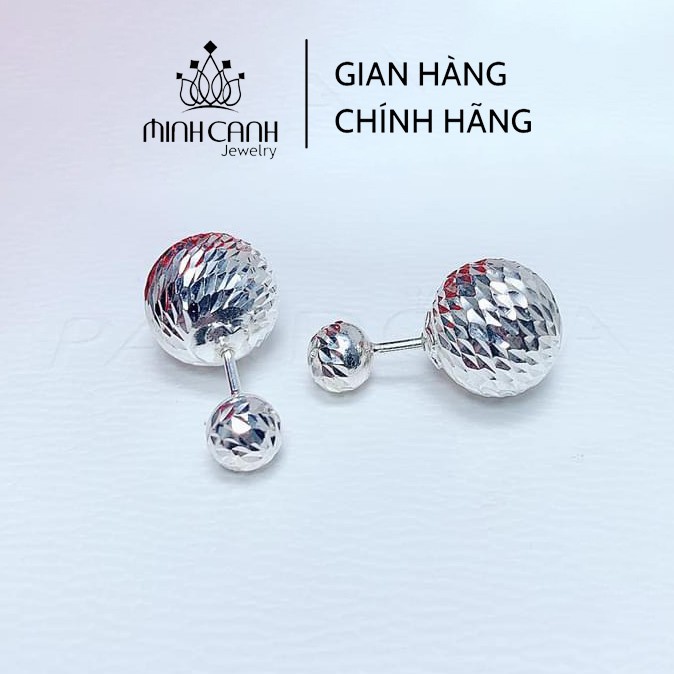 Bông Tai Bạc 2 Đầu To Nhỏ Ren Vặn - Minh Canh Jewelry