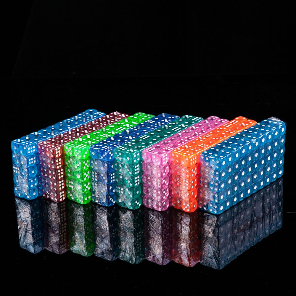VANES1 10pcs Dice Clear Table Games Board Game Party Playing Transparent Club Cubes Round Corner Gambling/Multicolor
