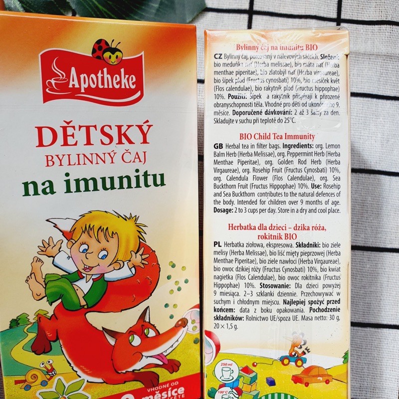 TRÀ HỮU CƠ APOTHEKE TĂNG CƯỜNG MIỄN DỊCH CHO BÉ TỪ 9 THÁNG TUỔI