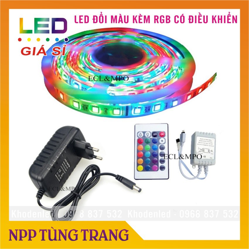 Cuộn LED dán 5M - 7 màu RGB dùng điều khiển | BigBuy360 - bigbuy360.vn