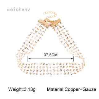 Vòng Cổ Choker Đính Kim Sa Lấp Lánh Phong Cách Bohemian